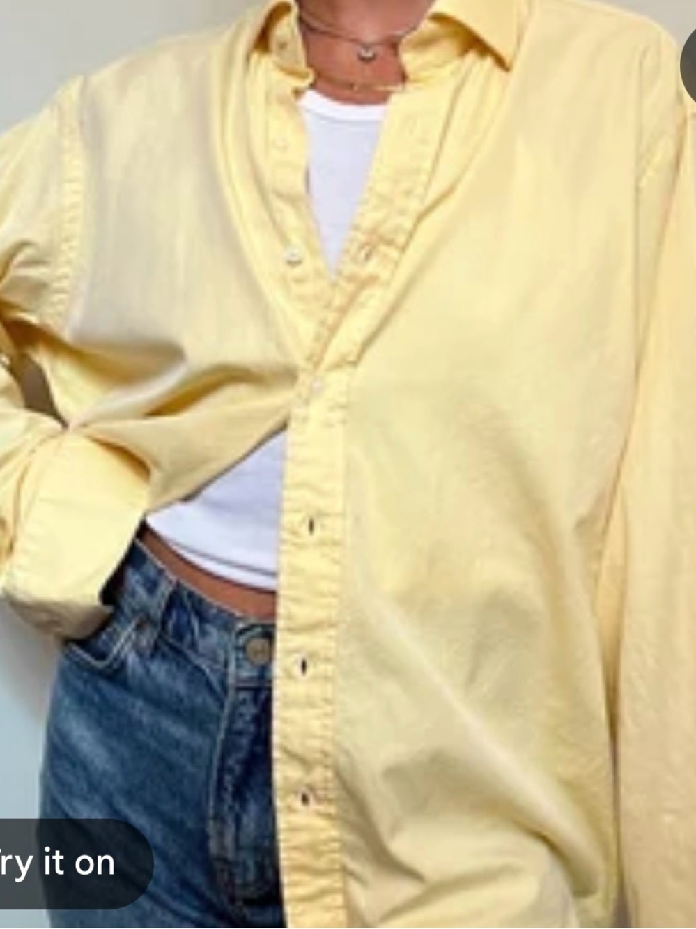 Universal Thread Soft Pale Yellow Button-Down Shirt